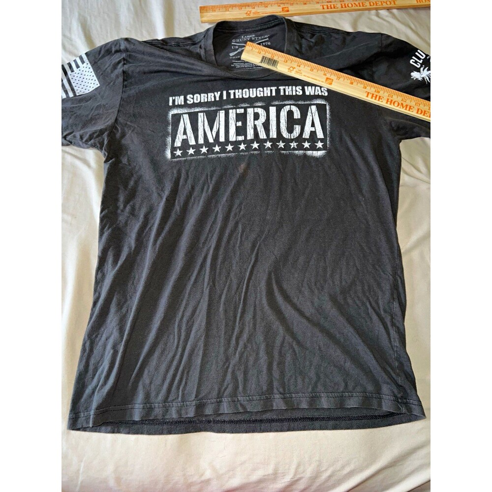 Grunt Style Men’s L Black Cotton Knit Graphic Tee Crew Neck Short Sleeve